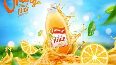 Open layer design of orange juice